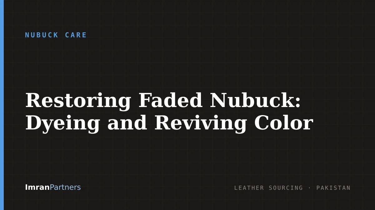 Restoring Faded Nubuck: Dyeing and Reviving Color