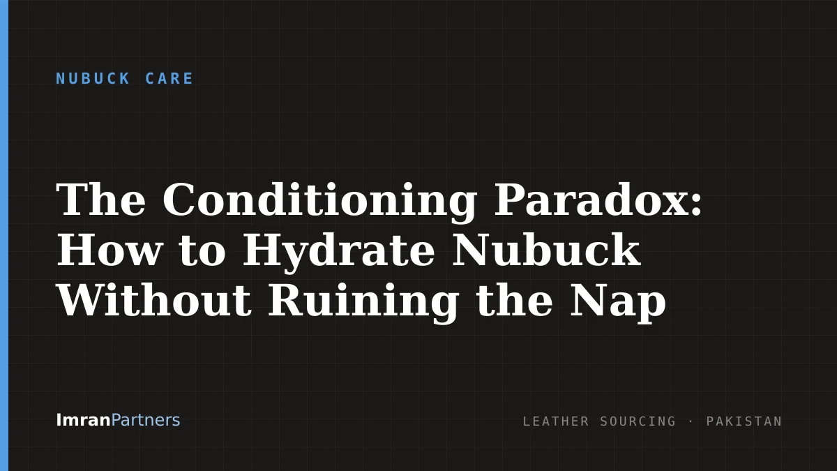 The Conditioning Paradox: How to Hydrate Nubuck Without Ruining the Nap